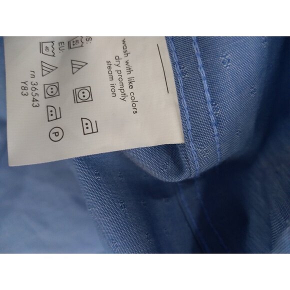 Madison Slim Fit Mens Button Down Shirt Blue Tone Print  16-16 1/2 34/35 Large - Picture 10 of 12